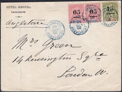 1902, Madagascar, lettre affranchie avec une paire horizontale du 05 ...