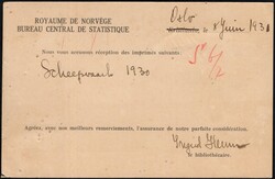 1931, Norway, postcard, franked with red meter mark at *20o, sent ...