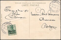 1911, German Morocco, destination Belgium, picture postcard, franked ...