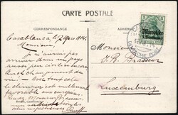 1914, German Morocco, destination Luxembourg, picture postcard, ...