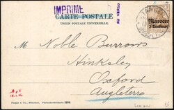 1906, German Morocco, destination United Kingdom, picture postcard, ...