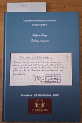 catalogue de vente Lindekens Philatelic Auctions "Belgian Congo - ...