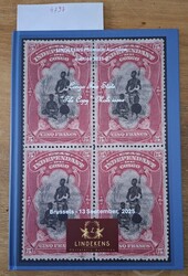 catalogue de vente Lindekens Philatelic Auctions "Congo Free State - ...
