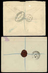 French India 1928 and 1935 covers 1928 (9 Juin) 1f12 on 50c postal ...