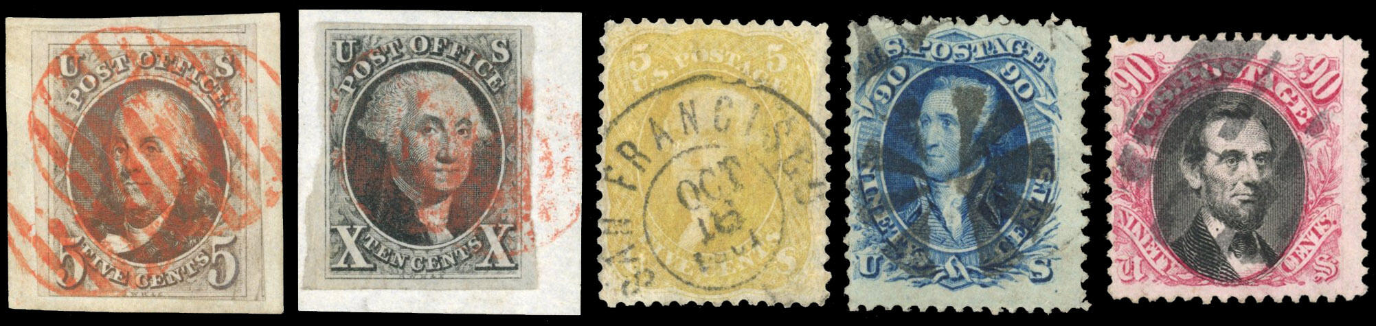 UNITED STATES 1847 to 1870 duplicated used accumulation Accumulation ...