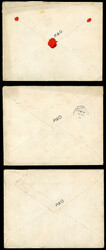 GB hand-illustrated envelopes: three 1914 1d KGV envelopes with ...