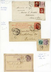 GB 1870-1900 Late Fee hexagonal datestamp group of covers 1870-1900 ...