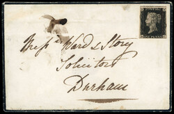 2865100: Grossbritannien 1840 1d schwarz - Einheit mit Plattennummer