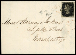 2865100: Grossbritannien 1840 1d schwarz - Einheit mit Plattennummer