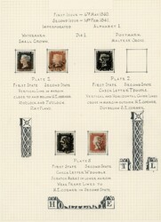 GB 1840 1d black interesting collection on leaves 1840 1d black ...