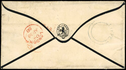 GB 1858 2d blue Plate 4 pair used with Plate 5 on cover 1858 (29 ...