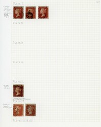 GB 1855 1d red-brown C5 small plated collection used 1855 1d ...