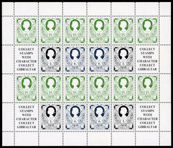 Gibraltar 1981 Booklet stamps, uncut booklet sheet of 20 stamps and ...