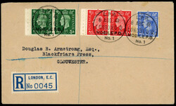 GB 1941 Mobile Post Office cover 1941 registered envelope bearing ½ ...