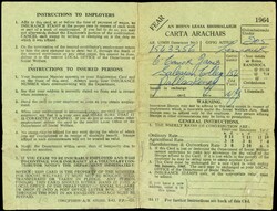 Ireland National Insurance 1964 Contribution Card National Insurance. ...
