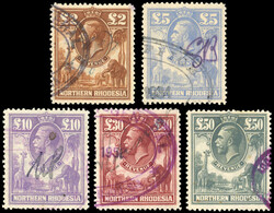 Northern Rhodesia Revenues 1925-32 £2 to £50 set used Revenues. ...
