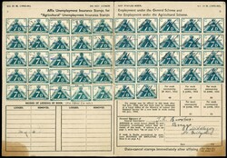 GB Agricultural Unemployment Insurance 1943-4 Contribution card ...