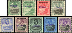 Ascension 1922 set of nine SG 1s-9s local Specimens 1922 set of nine, ...