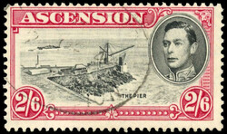 Ascension SG 45b 1938 2s6d perf 13½ with davit flaw used 1938 2s6d ...