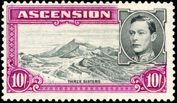 Ascension 1938-53 10s perf 13 with boulder flaw SG 47ba mint 1938-53 ...