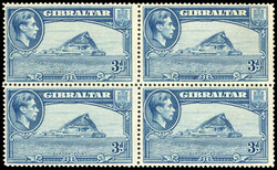 Gibraltar SG 125a block mint 1938-42 2d perf 14 block of four, o.g., ...