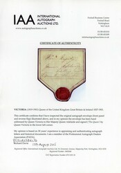 GB Queen Victoria privately carried envelope front and signedROYALTY: ...