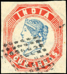 India SG 24 1854-5 4a pale blue & pale red fine used 1854-55 4a pale ...