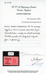 KUT SG 64d 1919 4c on 6c pair, with and without surcharge mint1919 4c ...