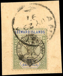 Leeward Islands SG 16 1897 5s Jubilee used 1897 Queen's Diamond ...
