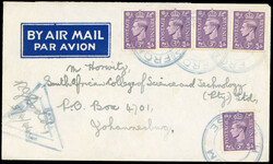 Madagascar 1944 envelope from Diego Suarez with GB stampsWW2 airmail ...