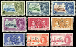 Northern Rhodesia Jubilee, Coronation and Victory Specimen sets 1935 ...