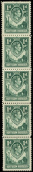 Northern Rhodesia SG 28a strip mint 1951 1d green vertical strip of ...