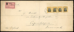 Rhodesia 1921 registered long cover to Copenhagen 1921 registered ...