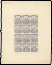 Nevis SG 2 Colour Proof sheet in violet-grey 1862 greyish paper issue ...