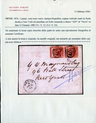 Nevis SG 16 pair on cover to New York 1880 envelope to New York ...