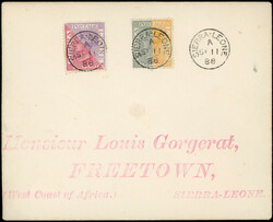 Sierra Leone 1888 Gorgerat bisect cover 1888 (SP 11) envelope to ...