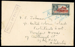 Solomon Islands 1942 cover to Sydney Postal History. 1942 envelope to ...