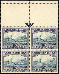 South Africa SG 44e arrow block mint 1938 unhyphenated 2d blue and ...