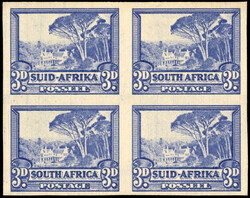 South Africa SG 59 var block mint 1940 hyphenated 3d ultramarine ...