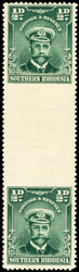 Southern Rhodesia SG 1 1924 ½d vertical interpanneau pair, dual ...