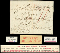 GB 1800 letter from Canada to Greenock with Belfast Ship letter 1800 ...
