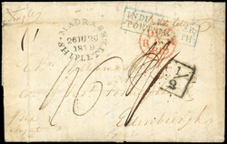 GB 1819 India Letter handstamp in blue on cover 1819 pre-stamp entire ...