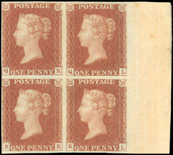 GB SG 7 1841 1d red-brown Plate 10 block mint 1841 1d red-brown Plate ...