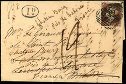 GB SG 8 1844 cover to London re-addressed to France 1844 entire ...