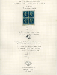 GB 1855 2d blue Plate 5 block used 1855 a fine and rare used block of ...