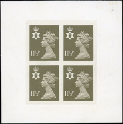 GB SG N134 Northern Ireland Questa 11½p colour trial blockNorthern ...