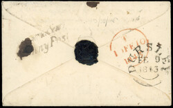 GB 1841-53 1d red-brown (AK), margins cut into to good, on mourning ...