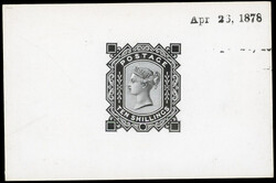 GB 1878 10s Die proof in black1878 10s Die proof in black on white ...