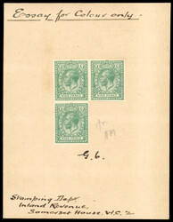 GB SG 393a 1912-24 9d colour trial in turquoise-green 1912-24 9d ...