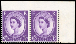 GB: 1962 Multiple Crowns 3d deep lilac, whiter paper, mint marginal ...